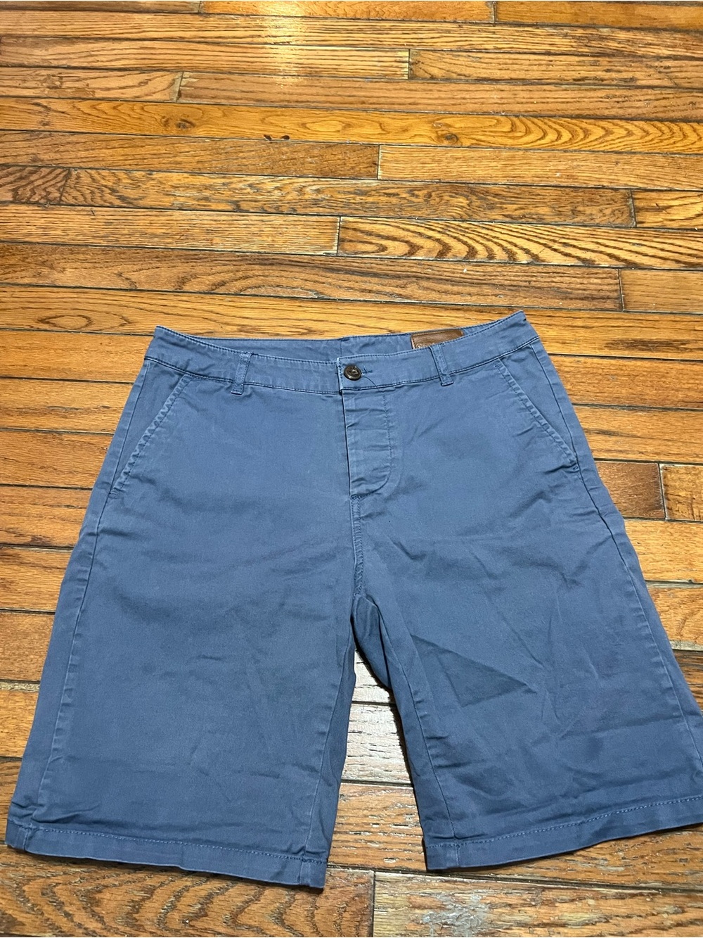 ASOS Men's Slate Blue Flat Front Chino Shorts